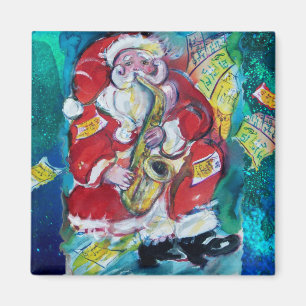 SANTA AND SAX, MUSICAL CHRISTMAS PARTY MAGNET