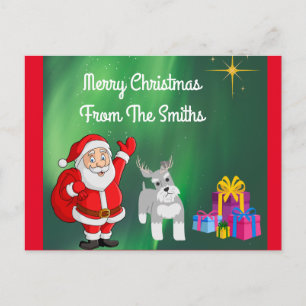 SANTA AND SCHNAUZER CUSTOM CHRISTMAS Postcard