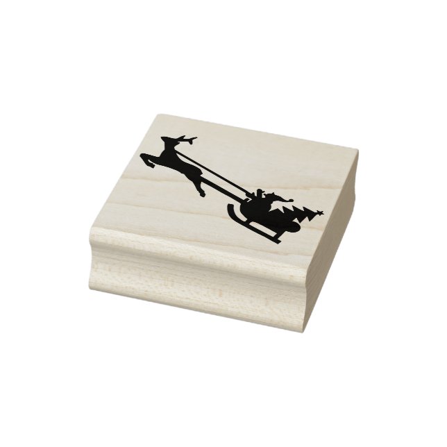 santa and sleigh art stamp (Stamp)