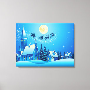 Santa and Sleigh Canvas Print