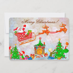 Santa and Sleigh Holiday Card