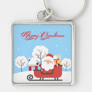 Santa and Sleigh Key Ring