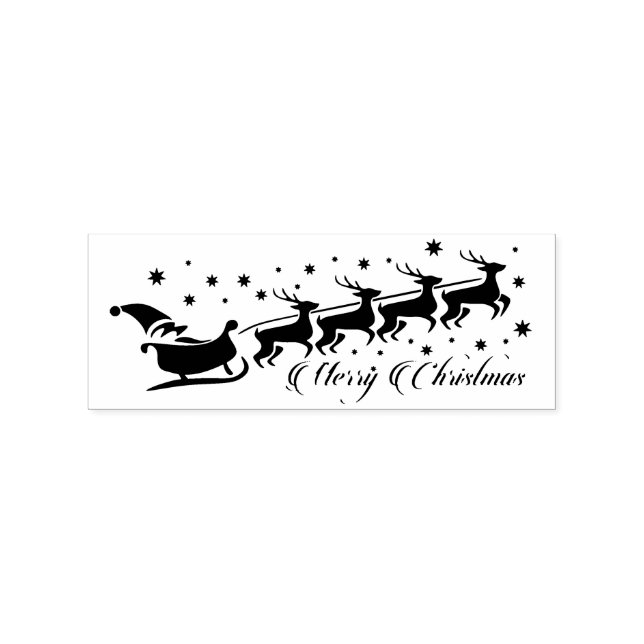Santa and Sleigh Rubber Stamp (Imprint)