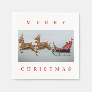 Santa and sleigh view napkins
