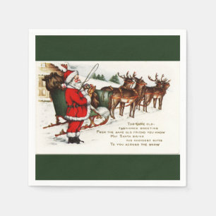 Santa and Sleigh with Reindeer Napkin