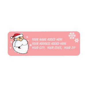 Santa and Snowflakes Return Address Labels