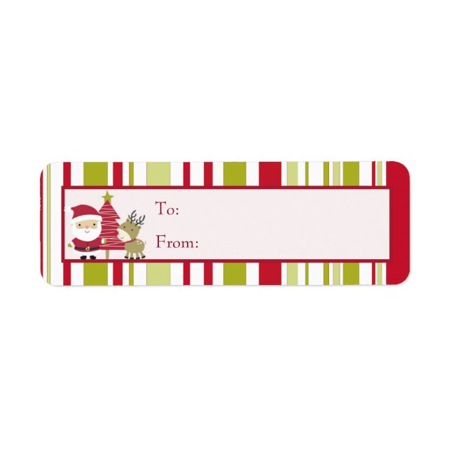 Santa and Snowman Christmas Gift Tag Labels (Front)