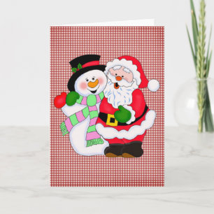 Santa and Snowman Holiday Card