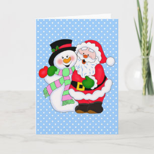 Santa and Snowman Holiday Card