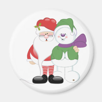 Santa and Snowman Magnet