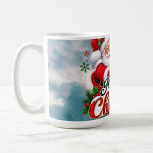 Santa and Snowman Merry Christmas Coffee Mug