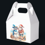 Santa and Snowman Tropical Island Christmas Favour Box<br><div class="desc">A funny Christmas design with Santa and Snowman on a tropical island!</div>