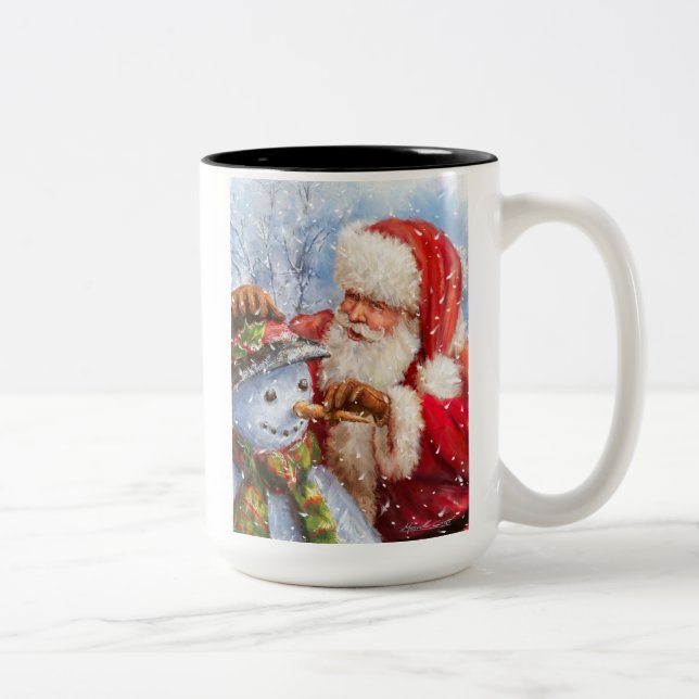 Santa and snowman Two-Tone coffee mug (Right)