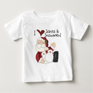 Santa and Snowmen Christmas Baby T-Shirt