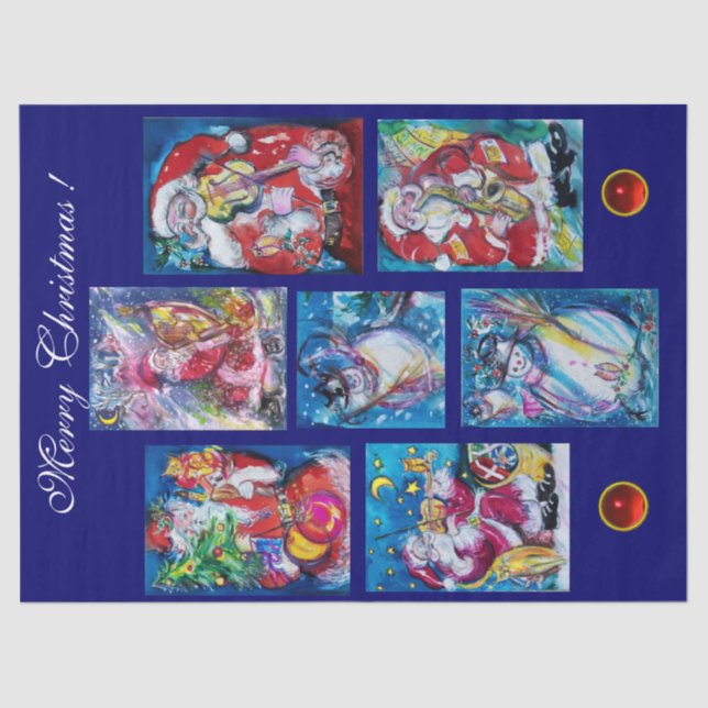 SANTA AND SNOWMEN CHRISTMAS  PARTY TISSUE PAPER (Front)