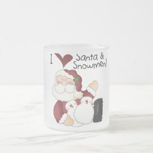 Santa and Snowmen T-shirts and Gifts Frosted Glass Coffee Mug