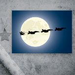 Santa and Super Hornets F/A-18 Jets Christmas Holiday Card<br><div class="desc">This patriotic military holiday Christmas greeting card features Santa Claus and his sleigh pulled by a team of F/A-18F Super Hornet fighter jets with a full moon background. Inside Greeting - "Wishing You a Merry Christmas and a Happy New Year". The greeting can be personalized to read as you wish....</div>