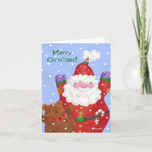 Santa and Teddy card