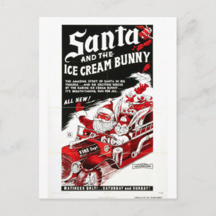 SANTA AND THE ICE CREAM BUNNY POSTCARD