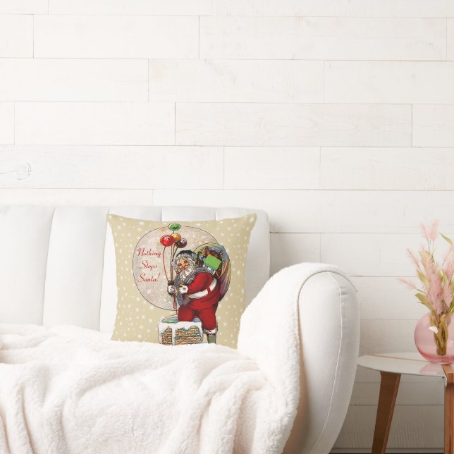 Santa and the Narrow Chimney Cushion (Couch)