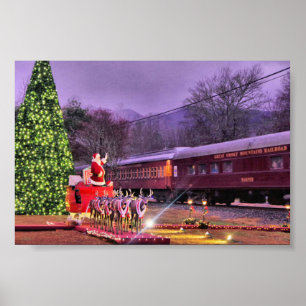 Santa and The Polar Express Poster