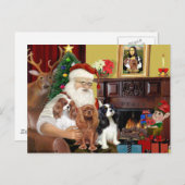 Santa and Three Cavaliers Holiday Postcard (Front/Back)