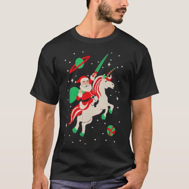 Santa and Unicorn Classic T-Shirt (Front)