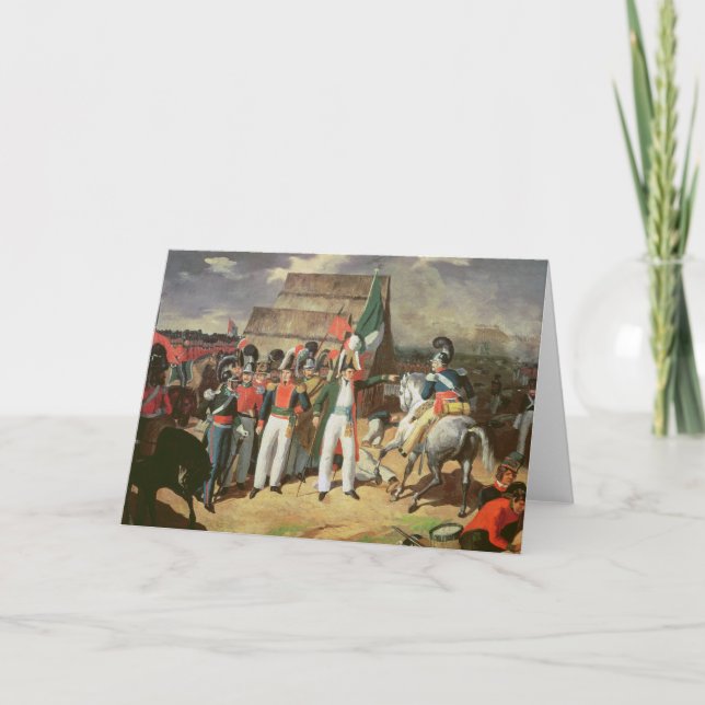 Santa Anna defies the Spanish troops Holiday Card (Front)