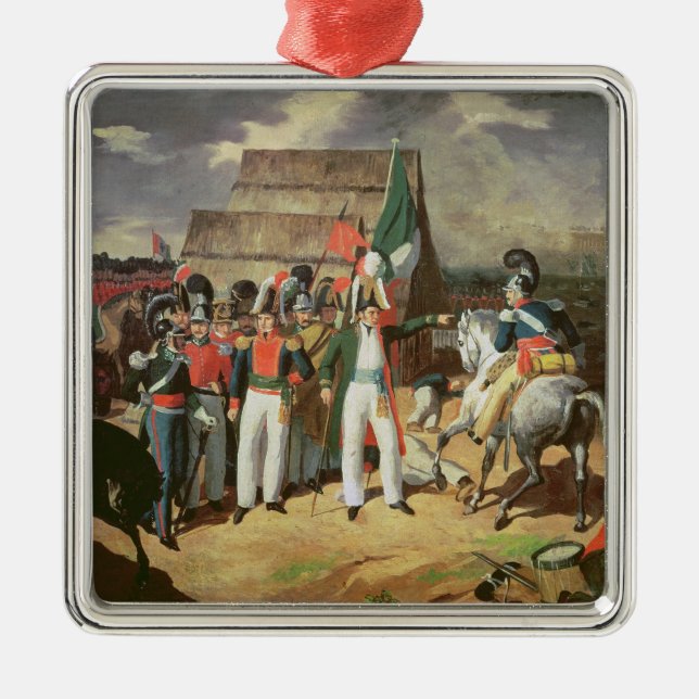 Santa Anna defies the Spanish troops Metal Tree Decoration (Front)