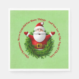 Santa Announcing Message Business Office Christmas Napkin