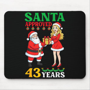 Santa Approved 43 Years Happy Birthday Christmas C Mouse Mat