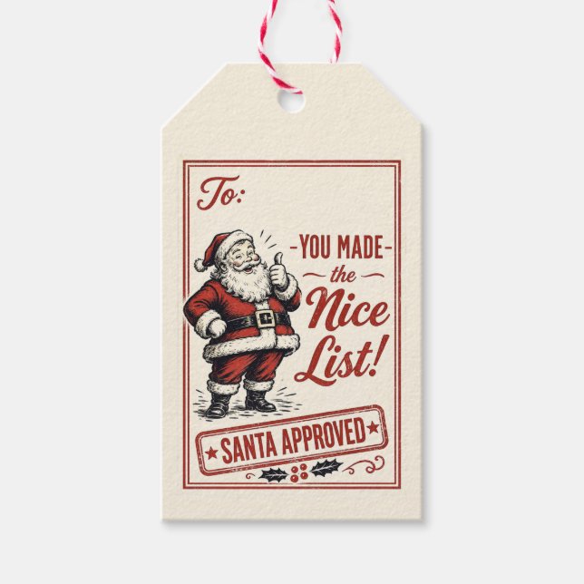Santa Approved Christmas Gift Tags (Front)