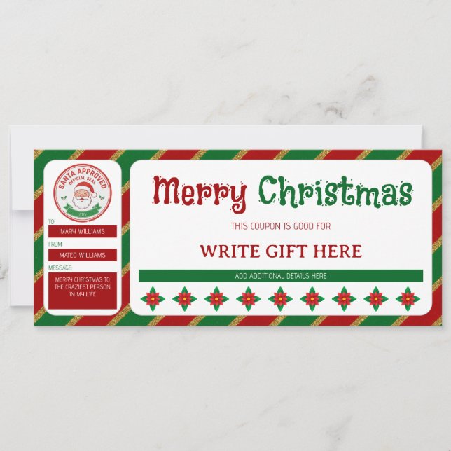 Santa Approved Christmas Gift Voucher (Front)