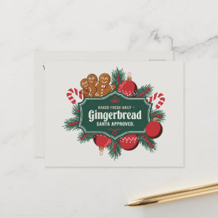 Santa approved Gingerbread cookies add message Holiday Postcard