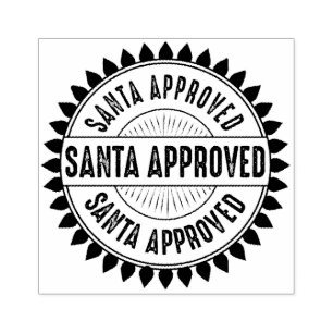 Santa Approved Nice List Christmas Rubber Stamp