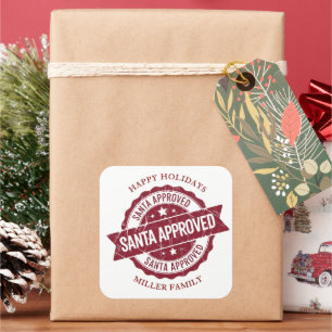 Santa Approved Stamp Holiday Sticker