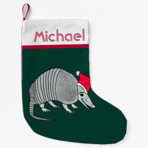 Santa Armadillo Christmas Small Christmas Stocking