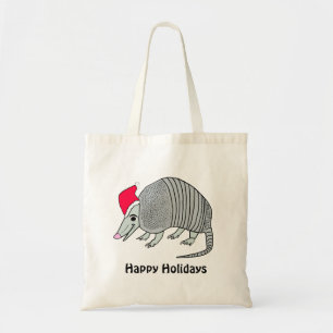 Santa Armadillo Happy Holidays Tote Bag