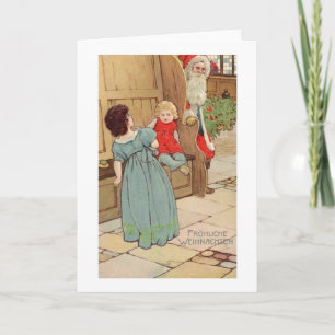 Santa - Art Nouveau - Germany 1900s #X020 Holiday Card