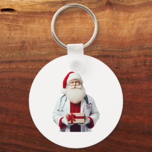 SANTA AS A DOCTOR KEY RING