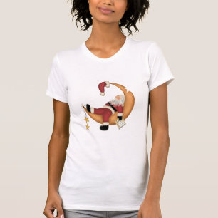 Santa Asleep on Moon Tshirts and Gifts