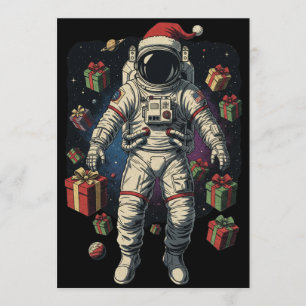 Santa Astronaut Christmas  Invitation