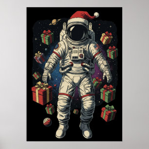 Santa Astronaut Christmas  Poster
