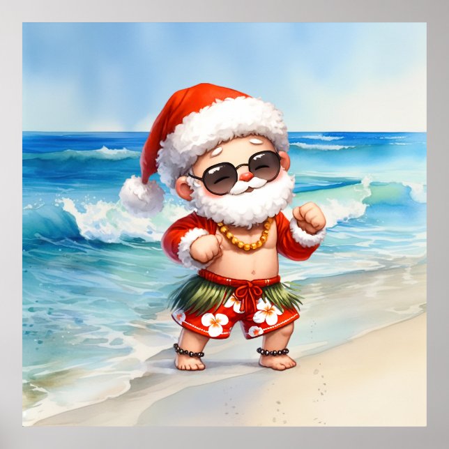 Santa at Beach Christmas in July  Poster (Front)