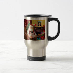 Santa At Home - Pugs (two) Travel Mug