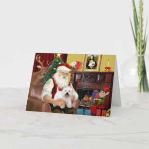 Santa At Home - West Highland Terrier 5 Holiday Card