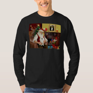 Santa at Home with His White Toy Poodle T-Shirt