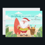 Santa At The Beach Christmas Card<br><div class="desc">A delightful Christmas card featuring Santa at the beach. (Vector created by jcomp - www.freepik.com). The card is easy to customise with your wording, font and font colour. Not exactly what you're looking for? All our products can be custom designed to meet your needs at no extra charge. Simply contact...</div>