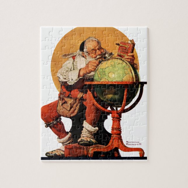 Santa at the Globe Jigsaw Puzzle (Vertical)
