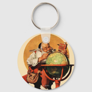 Santa at the Globe Key Ring